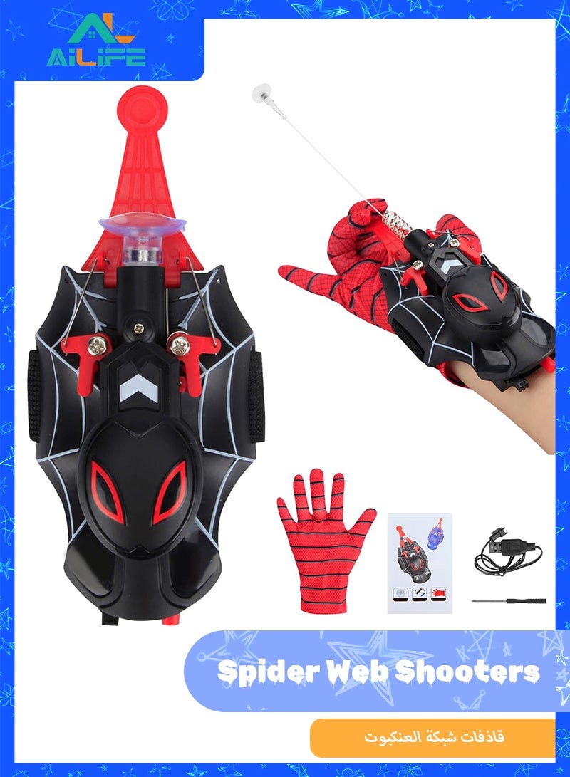 ال لايف قاذفات خيوط العنكبوت، لعبة إطلاق خيوط العنكبوت، قاذفة خيوط مع قفازات، لعبة إطلاق خيوط مع بكرة حريرية حقيقية، أداة لعب أدوار الأبطال الخارقين للرجال والأولاد - Image 1